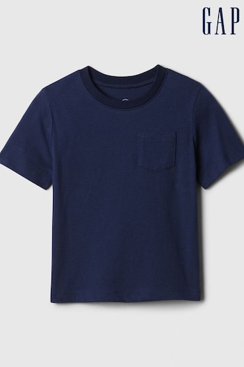 Gap Navy/Blue Pocket Crew Neck Short Sleeve T-Shirt (Newborn-5yrs) (340269) | £6