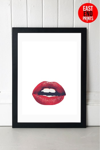 East End Prints Black Lips by Honeymoon Hotel Black Framed Print (340573) | £47 - £132