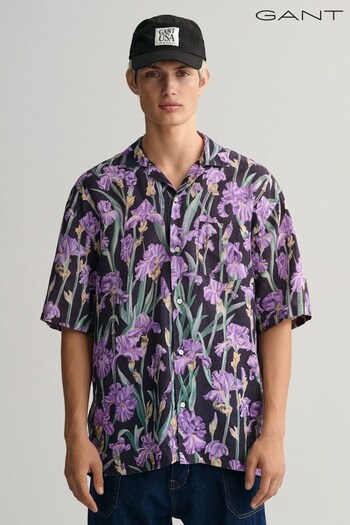 GANT Relaxed Fit Purple Iris Linen Lyocell Resort Shirt (340679) | £120