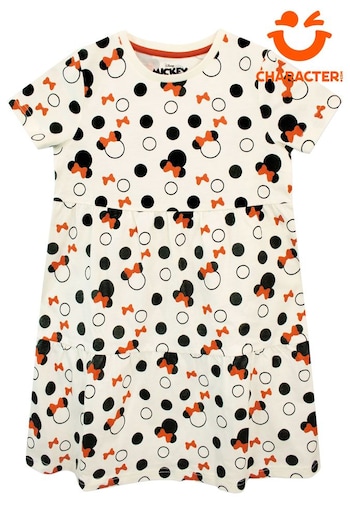 Character Cream Minnie Mouse 658063W4TM1 Frill Printed Dress (340734) | £14