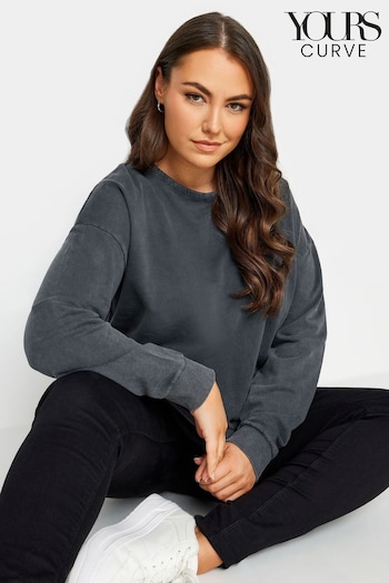 Yours Curve Grey Cut Out Sweatshirt (340791) | £24