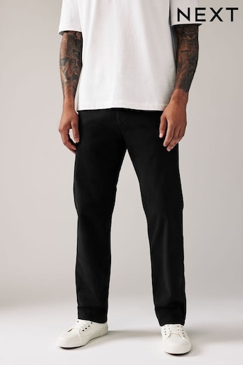 Black Relaxed Fit Stretch Chino Trousers performance (340892) | £22