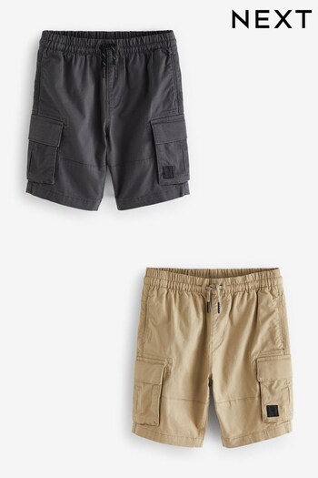 Charcoal Grey/Stone Cargo Shorts N22 2 Pack (3-16yrs) (340938) | £21 - £31