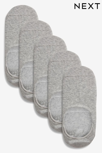 Grey Invisible Trainer Socks Five Pack (341072) | £9