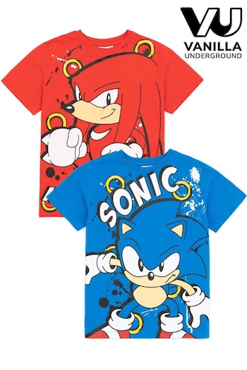 Vanilla Underground Red Boys Sonic The Hedgehog T-Shirts 2 Pack (341146) | £18