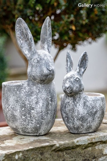 Gallery Home White Distressed Small Bunny Pot (341343) | £21