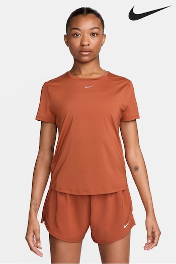 Nike chste Rust Brown One Classic Dri-FIT Short-Sleeve Fitness T-Shirt (341739) | £33