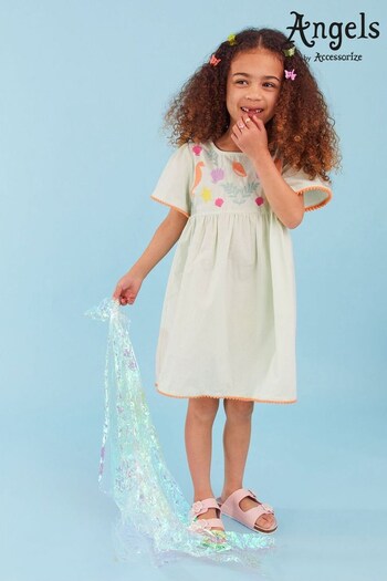 Angels by Accessorize Girls Natural Shell Embroidered Dress (341910) | £20 - £21