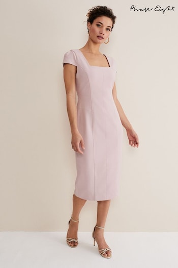 Phase Eight Pink Eira Zip Back Midi Dress Jean (341963) | £169