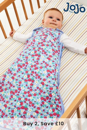 JoJo Maman Bébé Blue Strawberry Print  2.5 tog Baby Sleeping Bag (342543) | £28