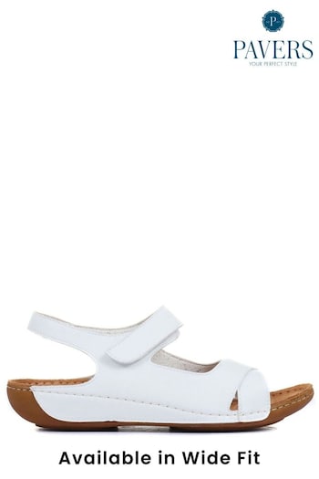 Pavers White Ladies Touch Fasten Sandals (342702) | £33