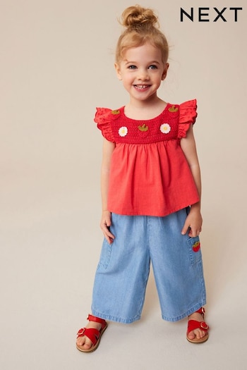 Red Strawberry Blouse and Trousers CONCRETE Set (3mths-7yrs) (343209) | £25 - £29