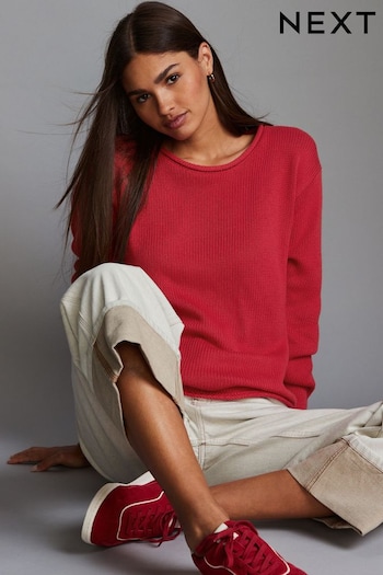 Red 100% Cotton Knitted Jumper (343528) | £34