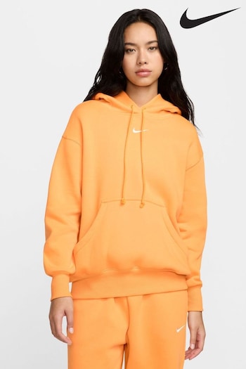 Nike Orange Oversized Mini Swoosh Hoodie (343593) | £60