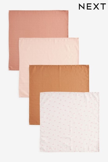 Pink Rainbow Baby Muslin Cloths 4 Packs (343725) | £10