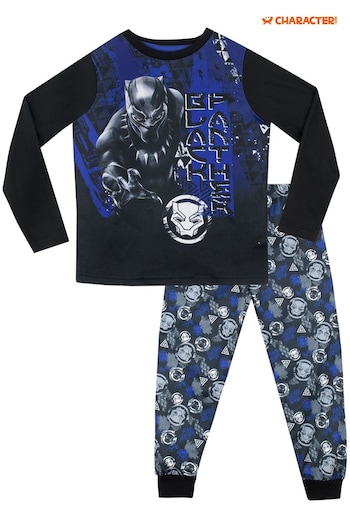 Character Blue Black Panther Marvel Printed Long Sleeve Pyjamas (343733) | £21