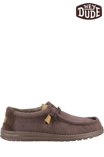 HEYDUDE Wally Corduroy Brown Shoes (343871) | £65