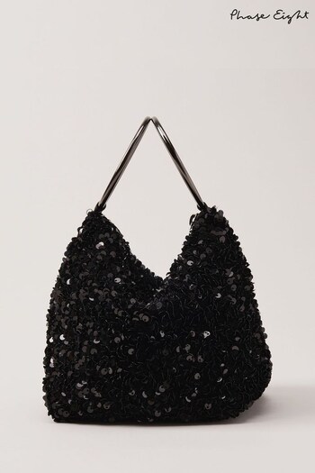 Phase Eight Sequin Clutch Black 22L Bag (343923) | £75