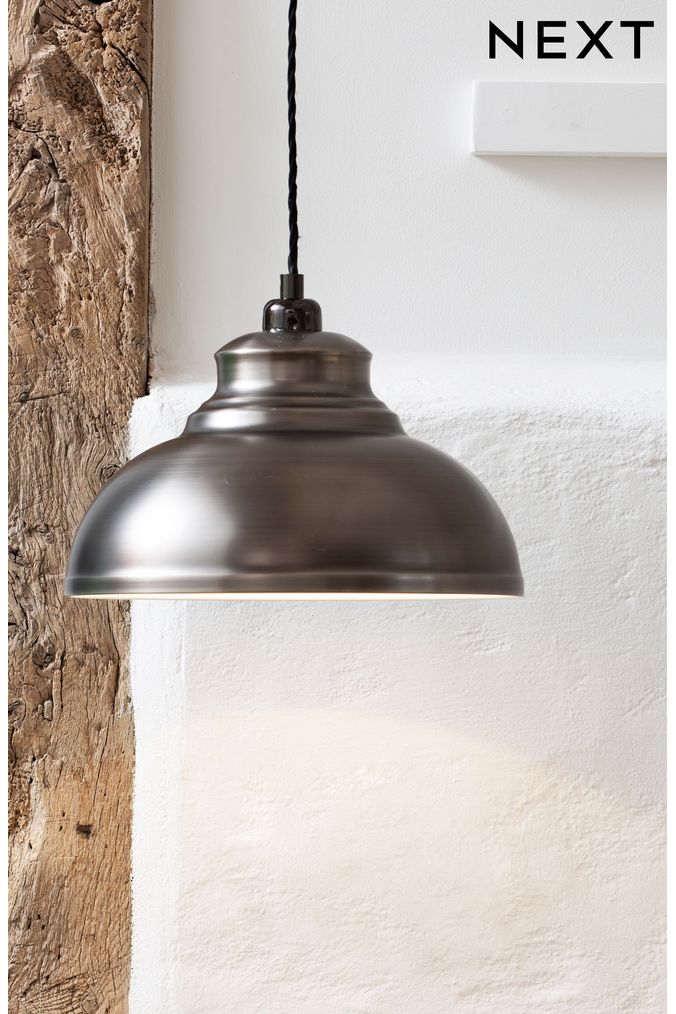 Lucas industrial 1 light pendant pewter ceiling shop fitting