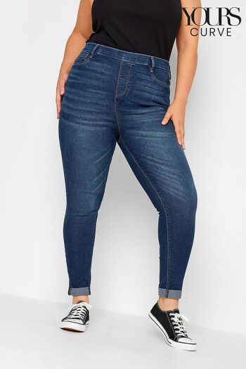 Yours Curve Blue Grace Turn Up Jeggings (344000) | £25