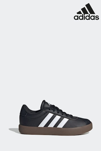 adidas Black & White Sportswear Vl Court 3.0 Kids Trainers (344029) | £35