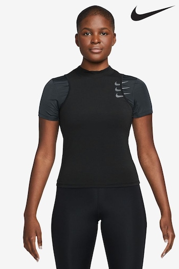 Nike Black Dri-FIT Run Division Short Sleeve Running Top (344063) | £55
