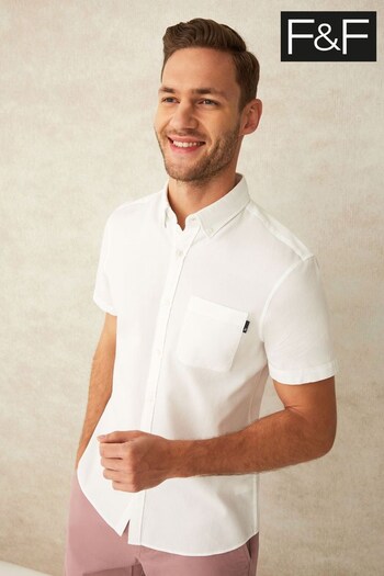 F&F White Textured Short Sleeve Shirt (344266) | £18