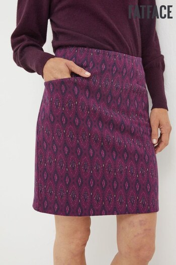 FatFace Purple Jennie Ikat Geo Jersey Skirt (344276) | £46