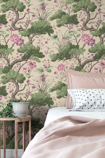 Woodchip & Magnolia Cream Crane Bird Wallpaper (344312) | £110