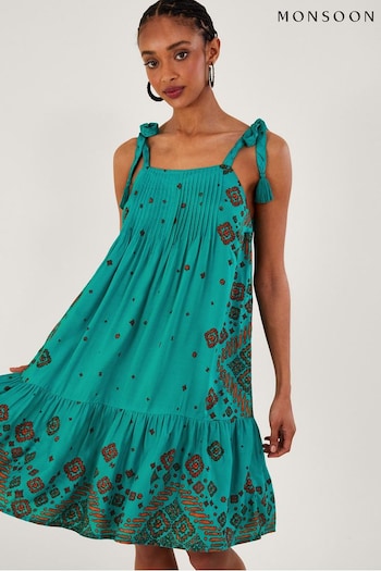 Monsoon Blue Tile Print Flippy Dress (344481) | £60