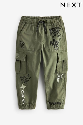 Khaki Graffiti Cargo Trousers (3-16yrs) (344617) | £22 - £27