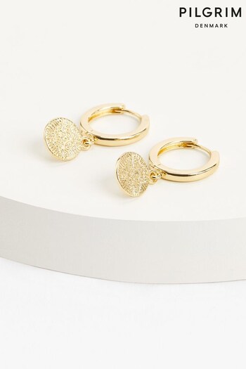 PILGRIM Gold Nomad Small Hoop Earrings with Coin Pendant (344790) | £25