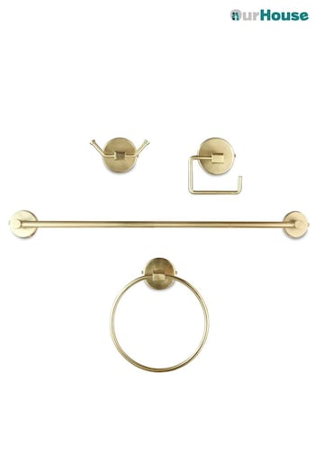 Our House Set of 4 Brass Bathroom Fittings (344821) | £50