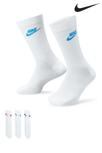 Nike White/Multi Everyday Essential Socks 3 Pack (344931) | £17