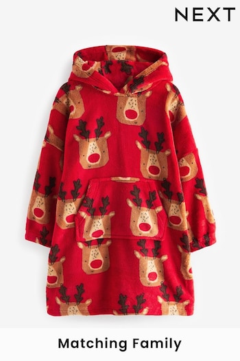 Red Reindeer Hooded Blanket (3-16yrs) (345009) | £18 - £25