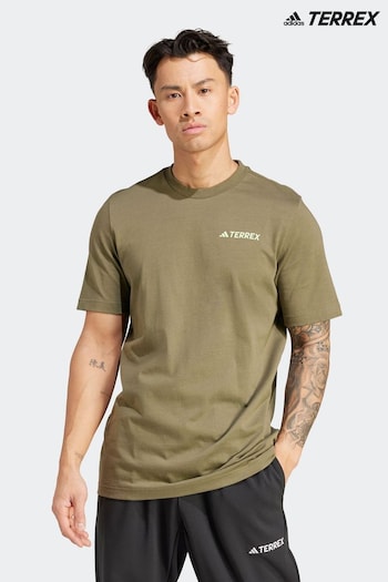adidas Terrex Khaki Green Graphic T-Shirt (345147) | £30