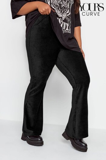 Yours Curve Black Cord Flare Trousers (345262) | £25