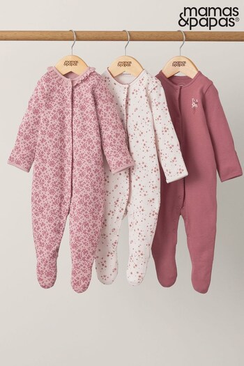 Mamas & Papas Scarlet Blooms Sleepsuit 3 Packs (345295) | £22
