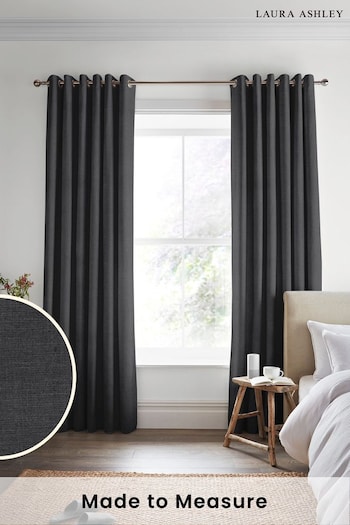 Laura Ashley Charcoal Grey Swanson Made to Measure Curtains (345848) | £100