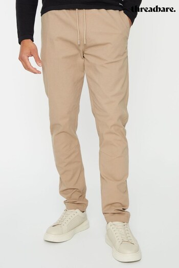 Threadbare Brown Slim Fit Pull-On Chino Trousers (345891) | £30