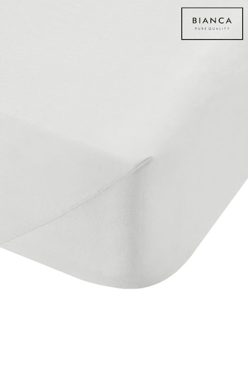 Bianca White 200 Thread Count Cotton Percale Extra Deep Fitted Sheet (346378) | £18 - £23