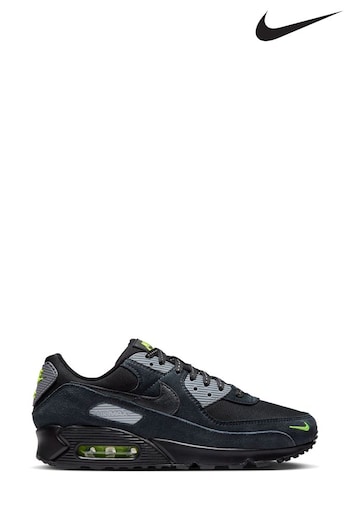 Nike Black/Grey Air Max 90 Trainers (346442) | £155