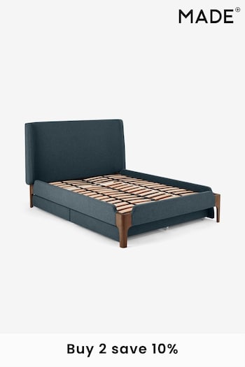 MADE.COM Aegean Blue Roscoe Bed With Storage (346491) | £849 - £1,049