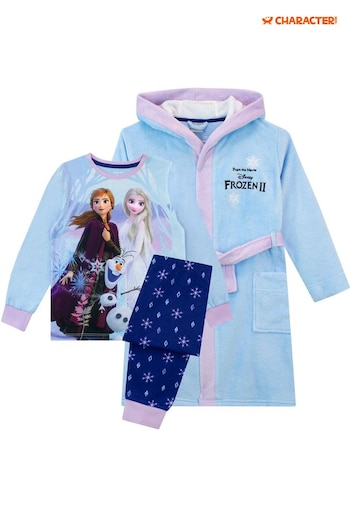 Character Blue Disney Frozen Dressing Gown And Pyjamas Set (346541) | £31