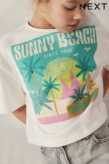 White Summer Beach Graphic T-Shirt (3-12yrs) (346652) | £9 - £12
