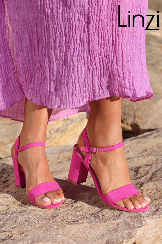 Fuchsia block heels top