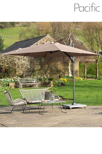 Pacific Cream Garden Voyager T2 2.7m Square Anthracite Parasol (346958) | £400