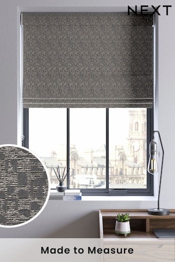 Grey Geo Texture Made to Measure Roman Blind (346978) | £42
