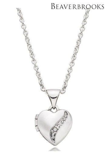 Beaverbrooks Children’s Mini B Sterling Silver Diamond Heart Locket (347014) | £80