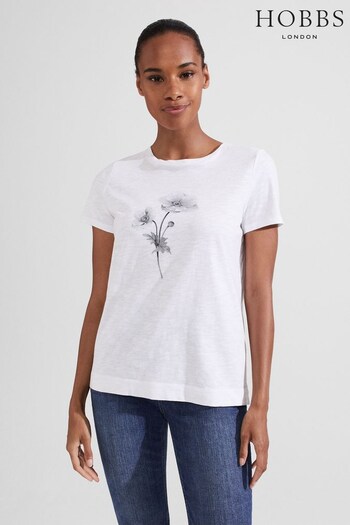 Hobbs Shelby Floral White T-Shirt (347084) | £45